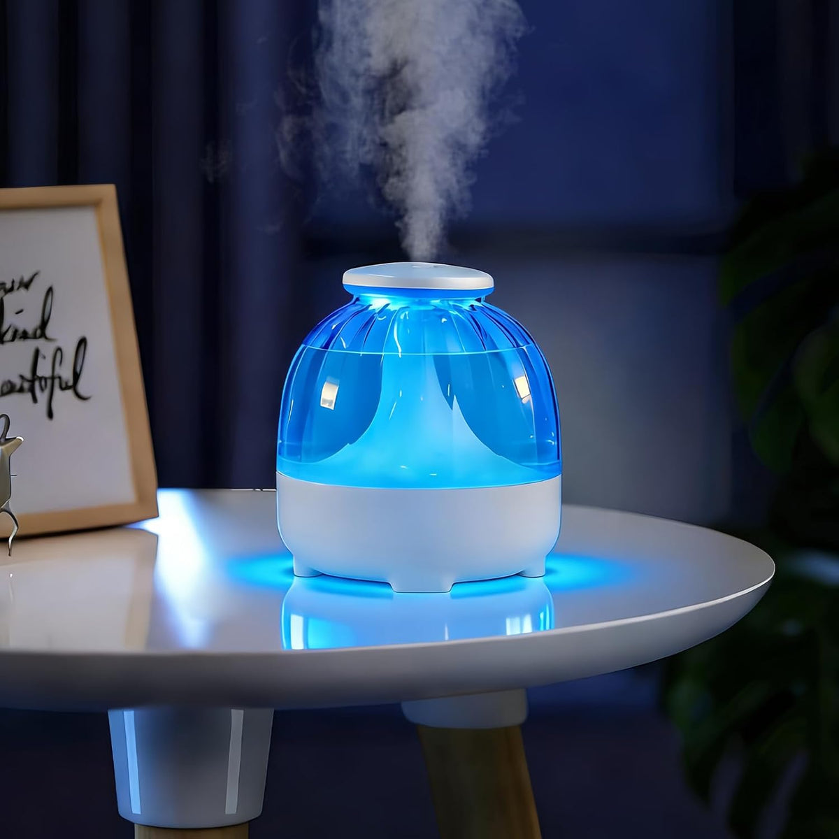 650ml USB Humidifiers for Bedroom Cool Mist Humidifier Quiet Air Humidifiers USB humidifiers for Living Room Home Office,2 Mist Modes,Night Light White