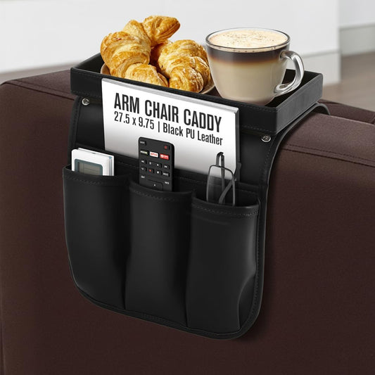 Houseables Armchair Caddy, Recliner Accessories, Armrest Organizer, Brown | Houseables Arm Chair Caddy, Sofa Armrest Organizer, Remote Control Holder for Recliner, Couch Pouch Pocket, Sofa Side Storage