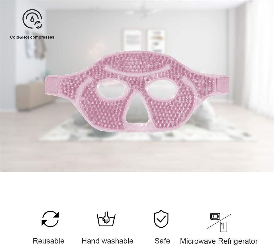 Cooling Gel Eye Mask with Eye Holes, 2 PCS Cold Eye Packs for Puffiness & Swelling, Reusable Hot Cold Compress Heat Ice Gel Pack, Purple and Pink