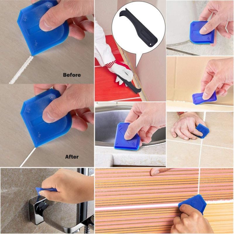 3 PCS Silicone Caulking Tools, Sealant Grout Finishing Sealing Caulk Tool Kit for Bathroom Kitchen, Caulking Finishing Tools, Caulk Smoothing Tool