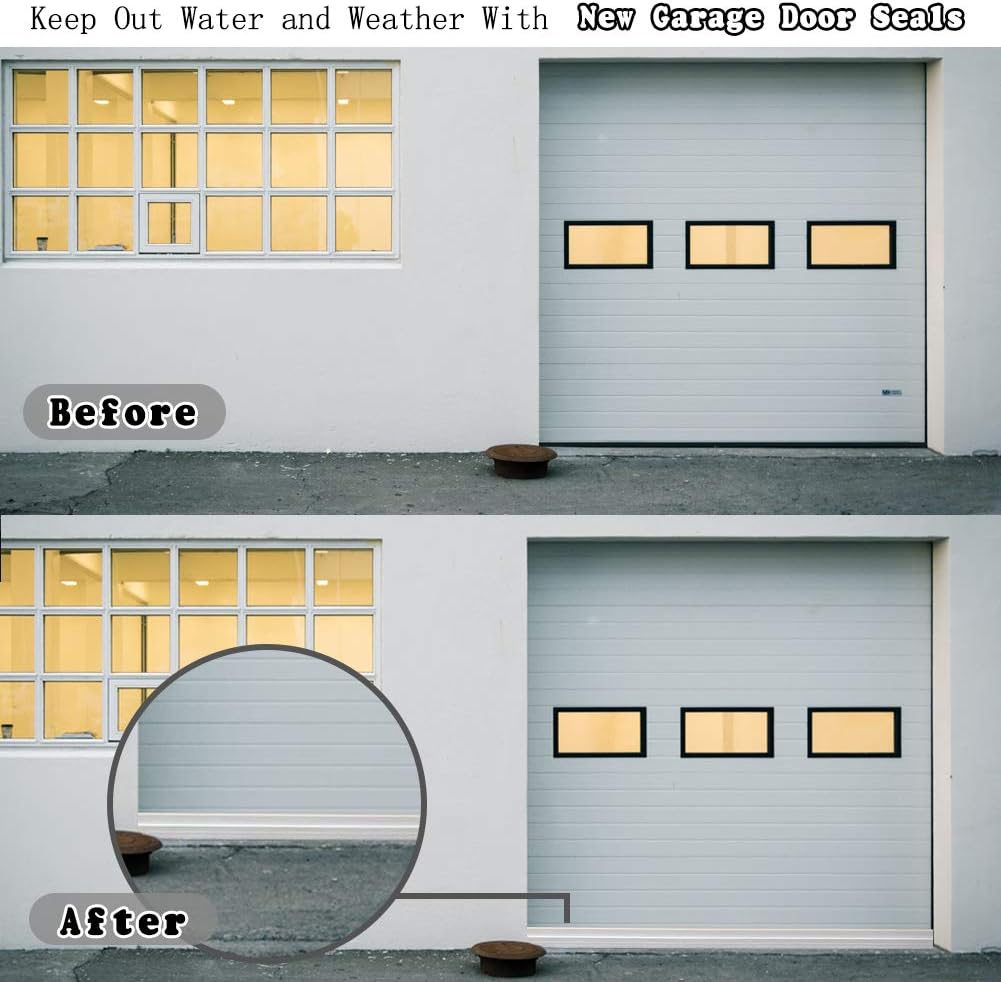 [2Pack Large Door Sweep] Huge Gap Door Draft Stopper, 3-2/5"W x 39" L Door Bottom Seal with Wider Strong Adhesive for Interior/Exterior Doors - Guard Against Drafts, Dust, Noise and Animals-White