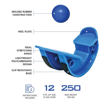 Lumia Wellness Foot Rocker with Massage Ball - Calf Stretcher for Plantar Fasciitis, Achilles Tendonitis, Shin Splints, Heel, Feet Pain Relief - Ankle Wedge Stretches Strained Leg Muscle