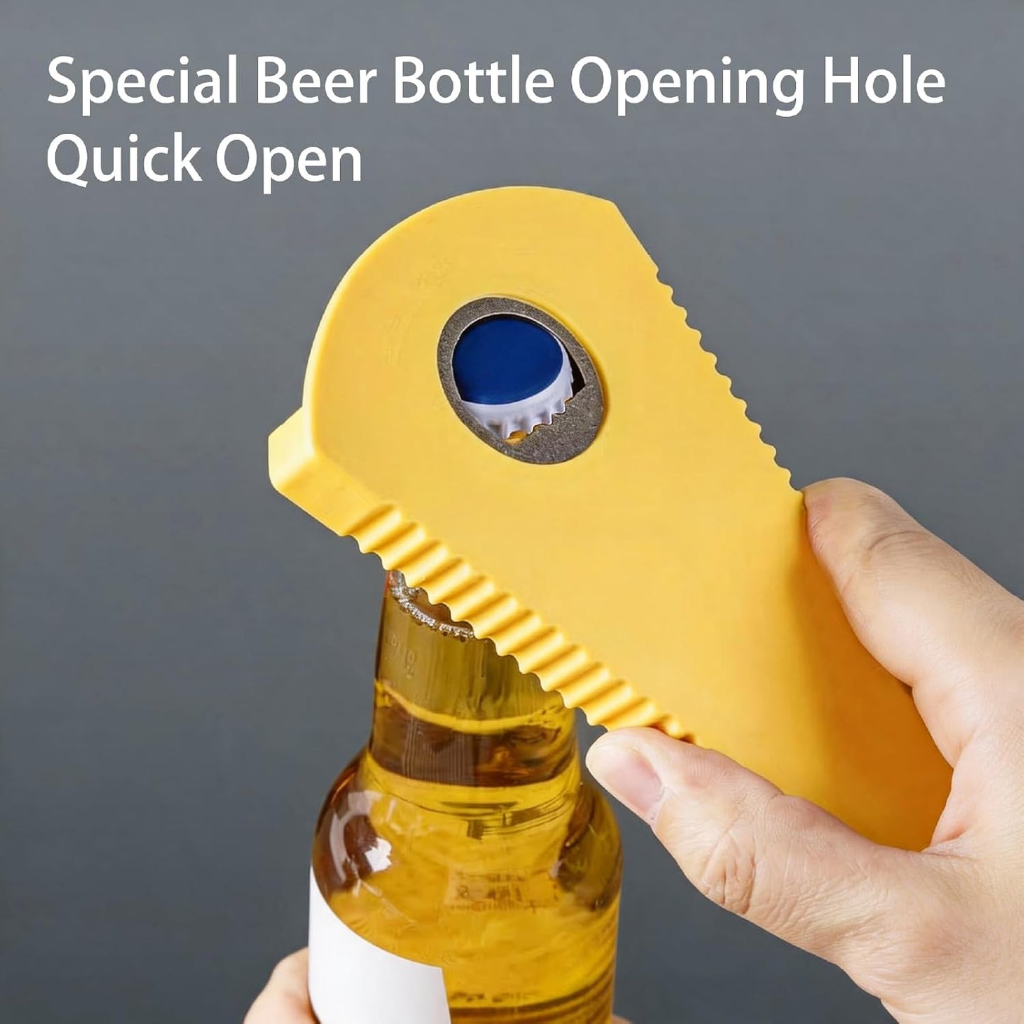 2Pcs Multi-Purpose Jar Opener, Non-Slip Bottle Opener for Weak Hands Seniors, 5-in-1 Can Opener for Pull-Tab Cans, Beer Bottles, Twist Off Caps & Jars