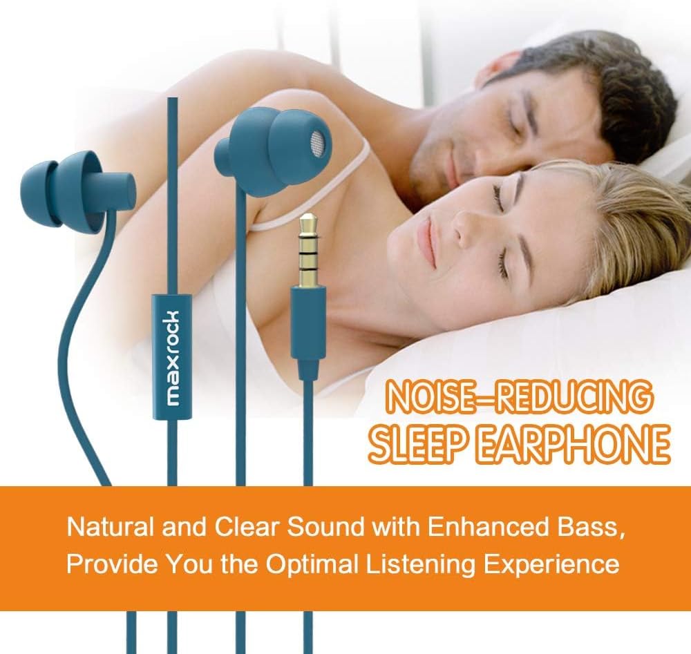 MAXROC Sleep Earplugs - Noise Isolating Ear Plugs Sleep Earbuds Headphones with Unique Total Soft Silicone Perfect for Insomnia, Side Sleeper, Snoring, Air Travel, Meditation & Relaxation(Black)