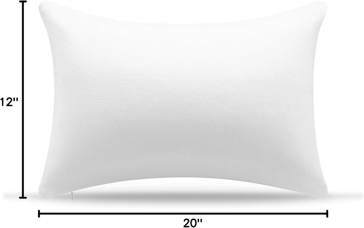 AM AEROMAX 12x20 Memory Foam Throw Pillow Insert, Rectangular Lumbar, White