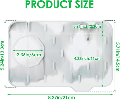 Dimeho Sink Faucet Splash Guard Mat Silicone Soap Dish Pad Faucet Handle Drip Catch Sponge Holder Sink Protector Trays for Bathroom Kitchen Countertop Gadgets Accessories
