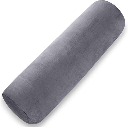 1 MIDDLE ONE Body Pillow for Adults, Bolster Pillow with Removable Velvet Cover, Long Round Cervical Roll Pillow, 35 x 7.87 Inches, Blue