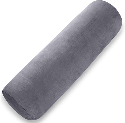 1 MIDDLE ONE Body Pillow for Adults, Bolster Pillow with Removable Velvet Cover, Long Round Cervical Roll Pillow, 35 x 7.87 Inches, Blue
