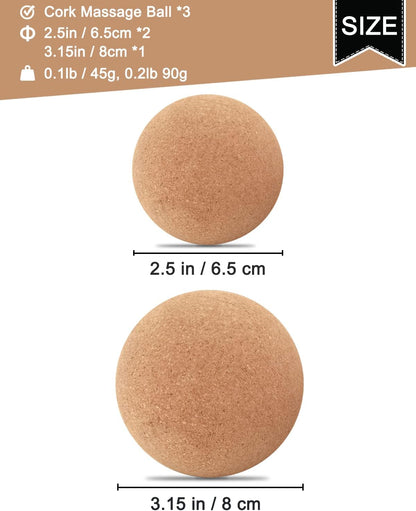 KITWILD Cork Peanut Massage Ball | Peanut Double Lacrosse Massage Ball, Deep Tissue Muscle Massage, Myofascial Release, Muscle Knots, Yoga Therapy