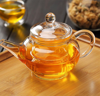 Small Tea Pot,Glass Teapot with Infuser, Tea Kettle for Loose Tea,8 Oz