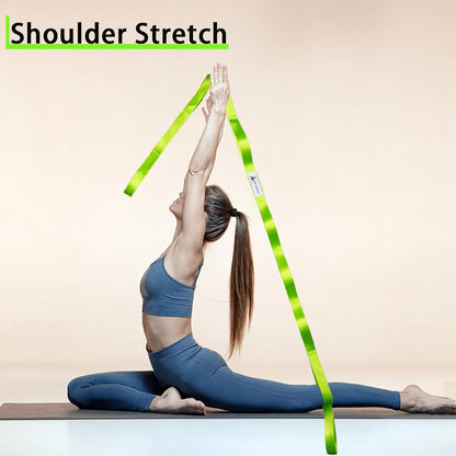 Oak-Sports Stretching Strap Yoga Strap for Physical Therapy with 10 Loops, Yoga Straps for Stretching, Upgraded Non-Elastic Stretch Band for Pilates, Dance and Gymnastics with Workout Guide