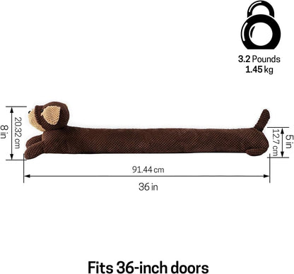 SWISSELITE 36 Inch Under Door Stopper, Decorative Door Noise Blocker | Weighted 3.2 Pounds Animal Air Draft Stopper Soundproof Energy Saver for Door & Window