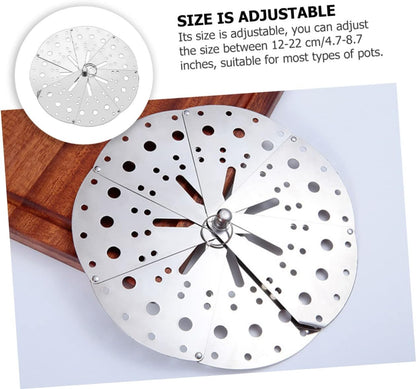 Ciieeo Adjustable Lid Spill Stopper Cover Stainless Steel Pot Cover Spill Prevention for