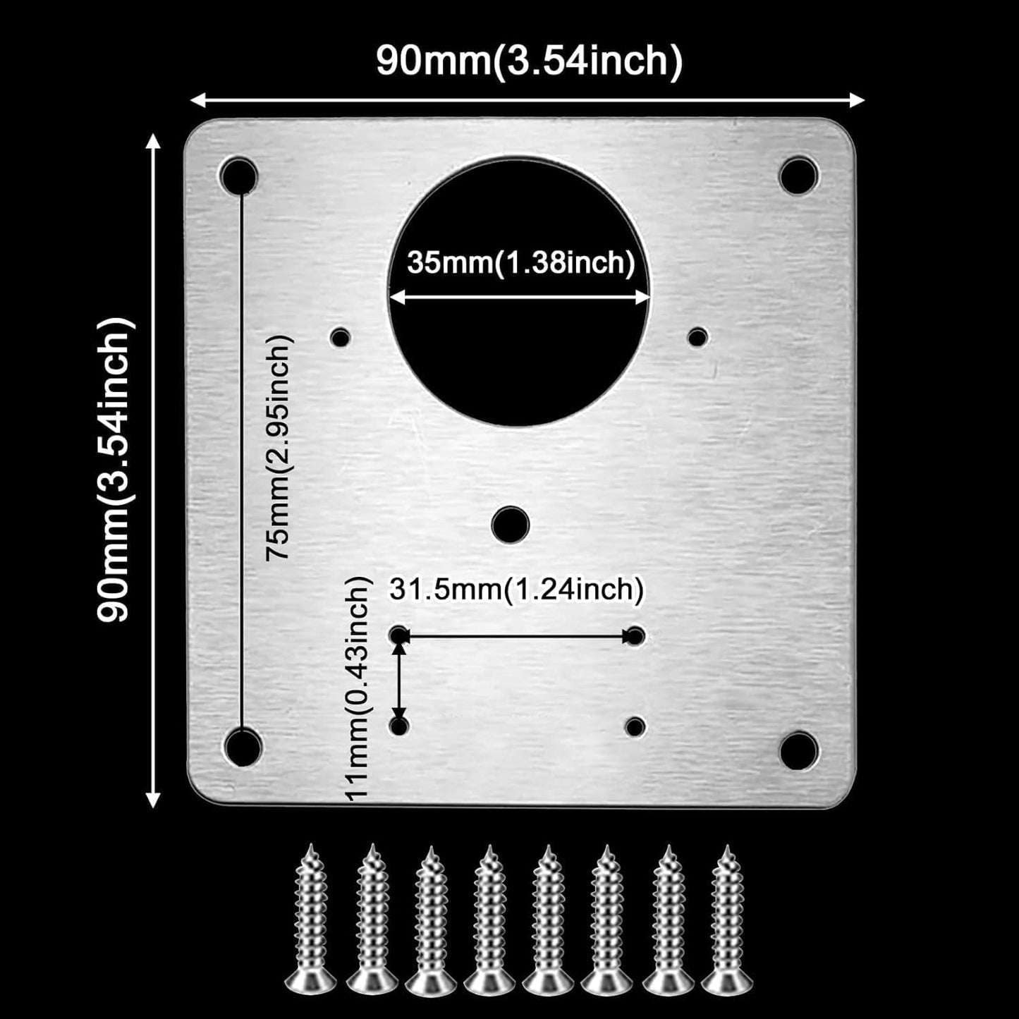 4 Piece Hinge Repair Kit - Cabinet Hinge Repair Plate Stainless Steel Door Hinge Repair Kit for Kitchen Cabinet Hinge Repair Brackets with Mounting Screws and Screwdrivers (4) (4, 3.5"x3.5")