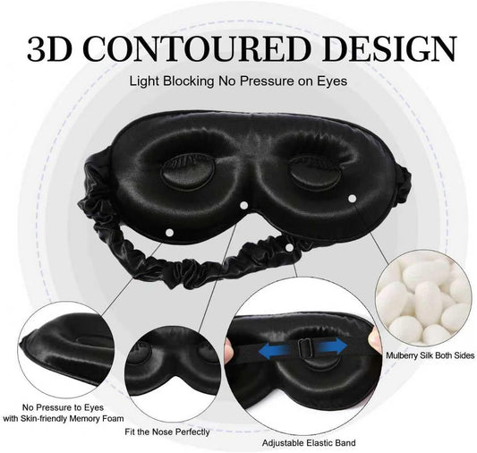 ZIMASILK Adjustable 22 Momme 100% Pure Mulberry Silk Sleep Mask