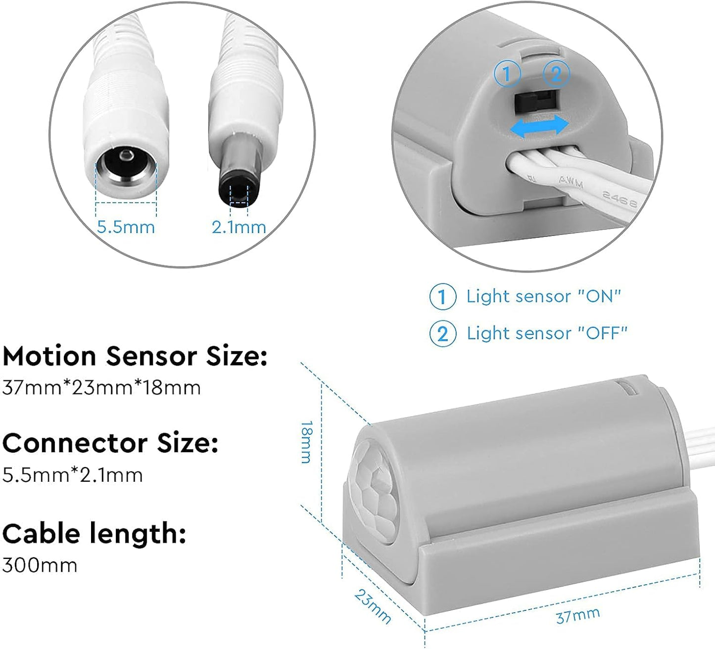Motion Sensor LED Light Bar Kit. Plug in. Perfect to Work as Motion Activated Lighting for Under Cabinets Closets Wardrobe Hallway Stair Beds Garage Kitchen. 1-Light-Bar. Warm White 3000K