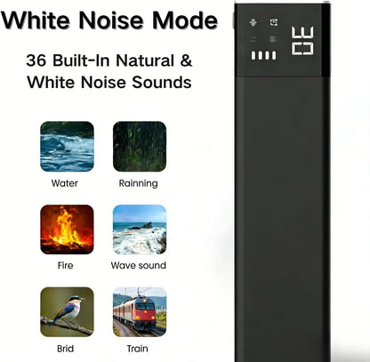 Pillow Speaker for Sleeping, Bone Conduction Under Pillow Speaker for Side Sleeper, 36 Built-in White Noise, Auto-Off Timer, Portable Sleep Speaker for Home Travel, Wireless Bluetooth Connect (Black)