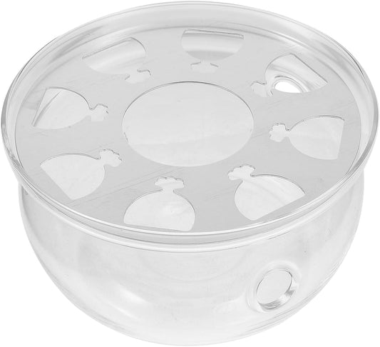 VANZACK Vintage Glass Tea Heater Warmer with Heat Preservation Base Sturdy Borosilicate Material Compact Elegant Teapot Stove Holder for Loose Leaf and Blooming Tea Lovers