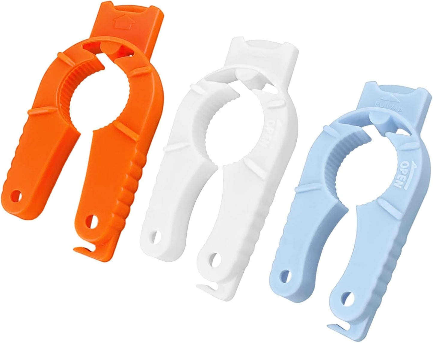 KTOJOY Can and Bottle Opener Multi Function, 3 Pack Plastic Bottle Opener for Arthritic Hands, Seniors and Weak Hands, Easy Grip Jar Lid Opener for Kitchen, Camping (Blue, Orange, White)