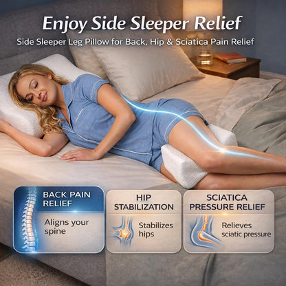 Contour Original Hourglass Knee Pillow for Side Sleepers with Adjustable Strap - Memory Foam Leg Support Cushion Between Knees for Hip & Spine Alignment - Ergonomic Leg Pillow for Side Sleeping