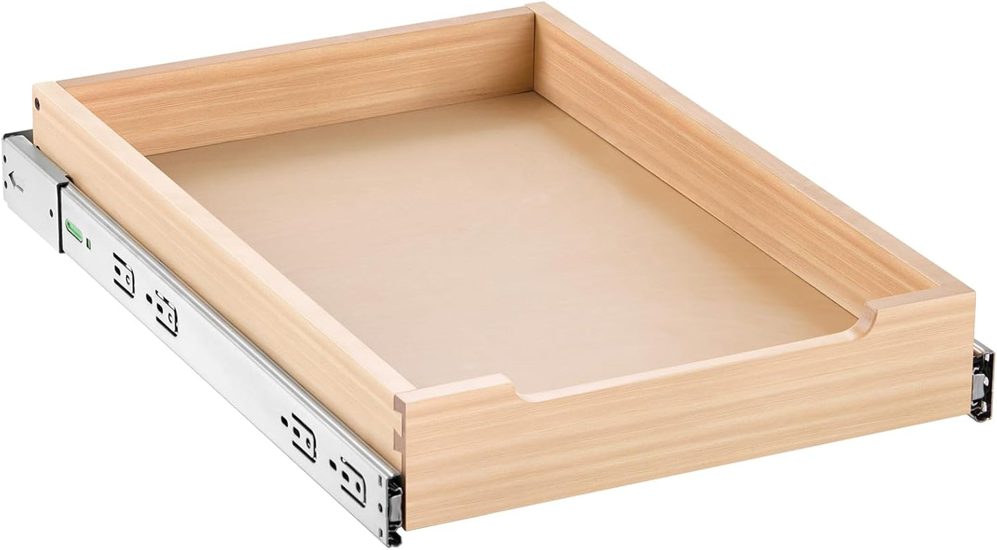 VEVOR Pull Out Cabinet Organizer, 14"W x 21"D Cabinet Drawer, Soft Close Slide out Shelf, Heavy-Duty Sliding Wood Drawer, Bottom Mount Size（14.5"W x 23"D）and Side Mount Size（15"W x 23"D） | Heavy-Duty Sliding Shelf with Bottom or Side Mounting for