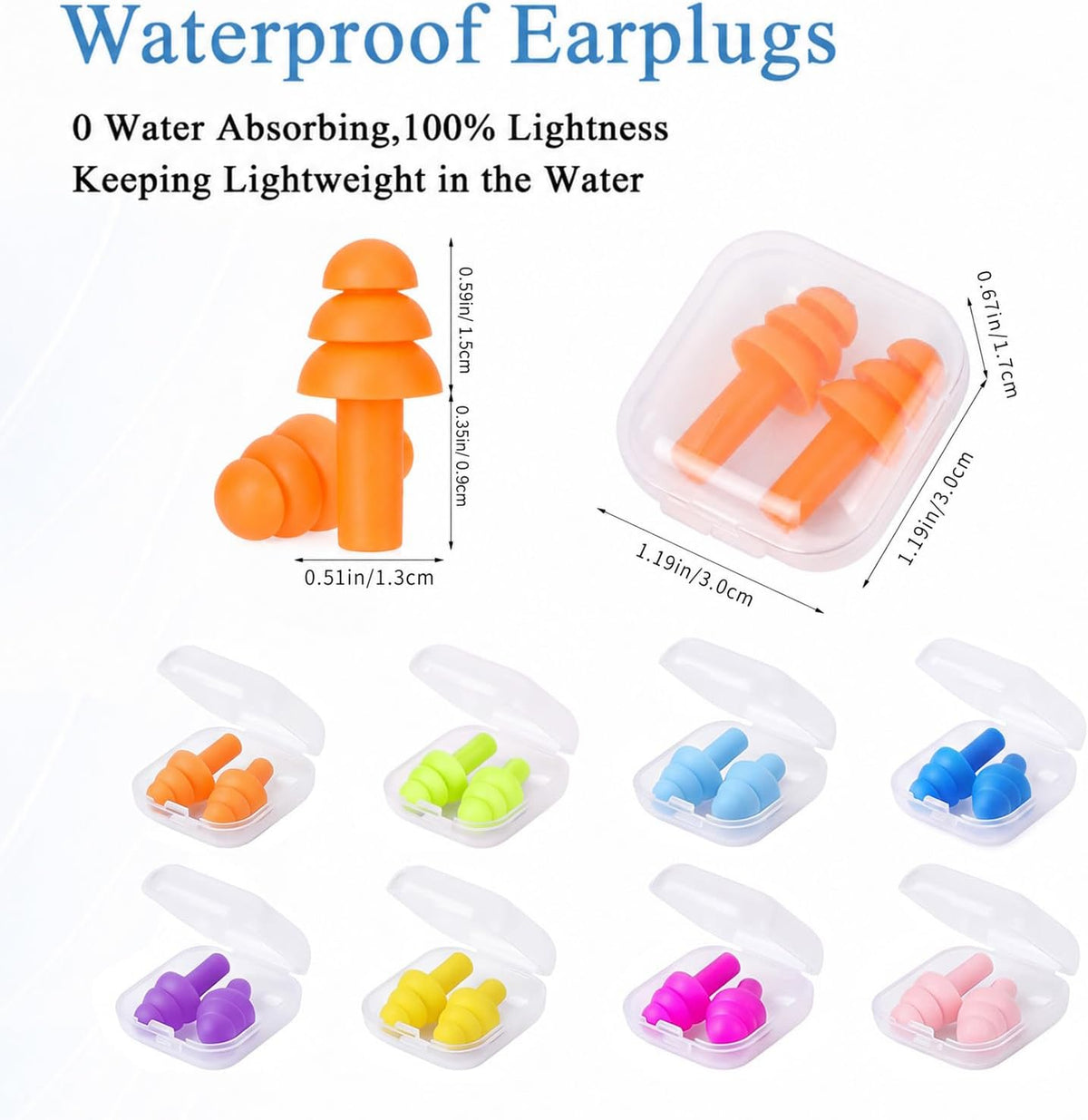 24 Pairs Black Ear Plugs Bulk NRR 29dB Reusable Silicone Ear Plugs with Plastic Cases Soft Foam Plug for Sleeping Noise Cancelling Concerts Shooting Swimming Noise Reduction