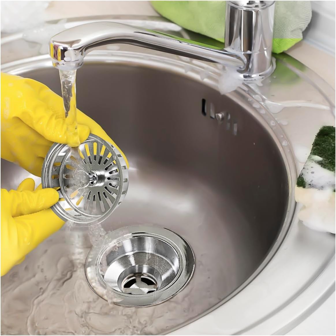 Highcraft 97353 Kitchen Sink Basket Strainer Replacement for Kohler Style Drains Stainless Steel Stopper (Can Vary in 2 Styles), 3.5" (Pack of 1)