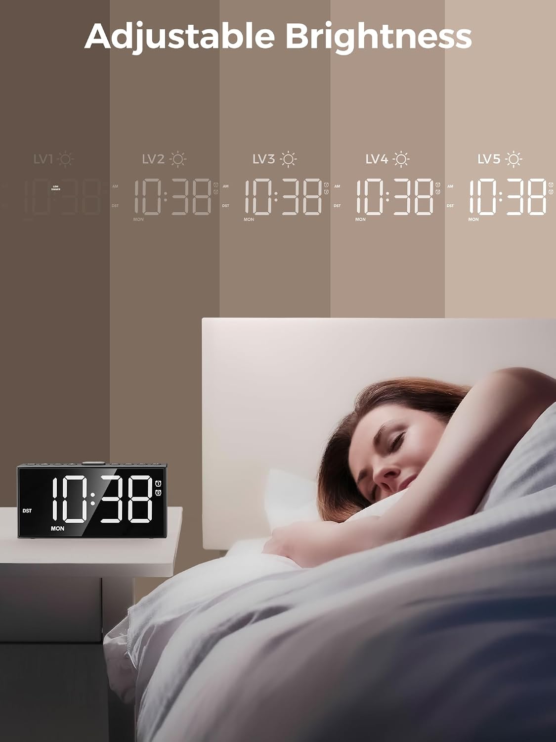 Vibrating Alarm Clock for Heavy Sleepers with Bed Shaker, 116dB Dual Alarms