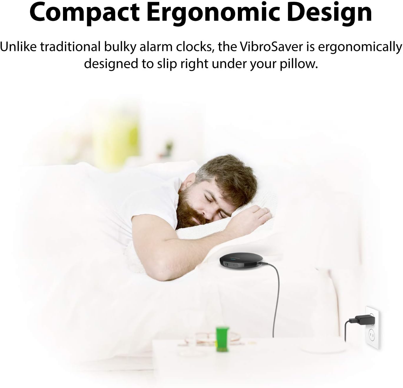 SmartShaker VibroSaver Extremely Strong Vibration Bed Shaker Smart Wi-Fi Alarm Clock with Multiple Alarm & Vibration Settings, Immediate Remote Vibration & Voice Control; For Heavy Sleepers