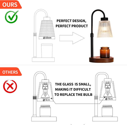 Candle Warmer Lamp with Timer and Dimmer,Electric Gold Light Gifts for Women Melt Wax Warmer Lamp with 2 Bulbs for Candle Jars House Warming New Home Decor Bedroom