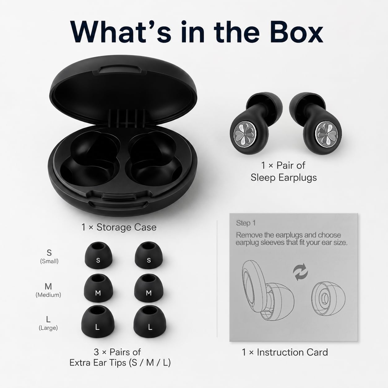 HEKKE 45dB Ear Plugs for Sleeping, Soft Silicone for Side Sleepers, 4 Sizes | Reusable soft silicone with XS/S/M/L sizes for side sleepers, concerts, flights and hotels; carrying case included.