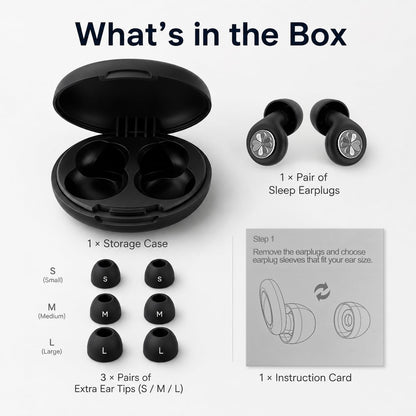 HEKKE 45dB Ear Plugs for Sleeping, Soft Silicone for Side Sleepers, 4 Sizes | Reusable soft silicone with XS/S/M/L sizes for side sleepers, concerts, flights and hotels; carrying case included.