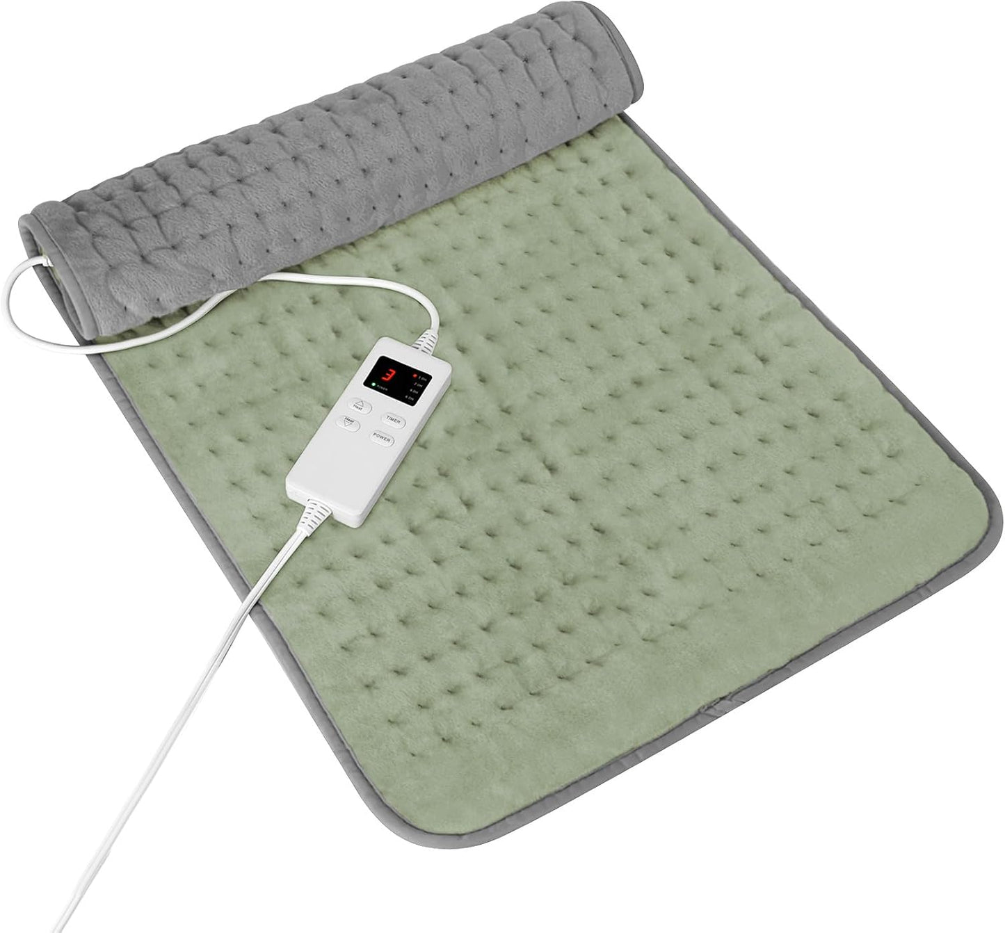 Heating Pad for Period Cramps, Heating Pad for Back/Neck/Shoulder Muscle Pain, 6 Heating&4 Timer Setting, Auto Shut Off, Dry/Moist Heat & Machine Washable, Gray Birthday Christmas Gifts for Women Mom