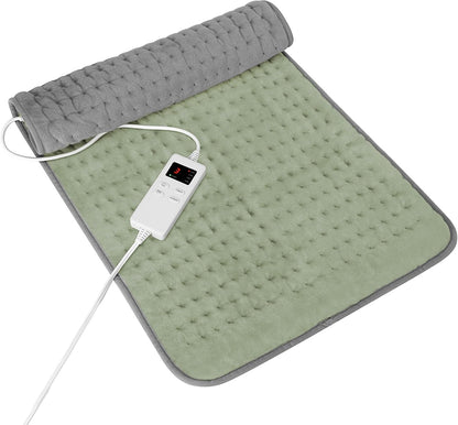Heating Pad for Period Cramps, Heating Pad for Back/Neck/Shoulder Muscle Pain, 6 Heating&4 Timer Setting, Auto Shut Off, Dry/Moist Heat & Machine Washable, Gray Birthday Christmas Gifts for Women Mom