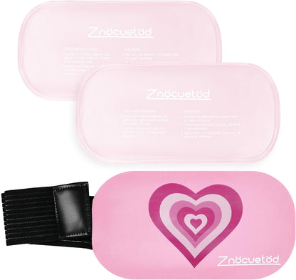 Gel Ice Packs for Injuries Reusable 2 Packs Hot Cold Gel Wrap with Strap | for Pain Relief Swelling Shoulder Rotator Cuff Back Hip Ankle Knee C-Section & Postpartum Recovery,10x5.5 Inch, Pink