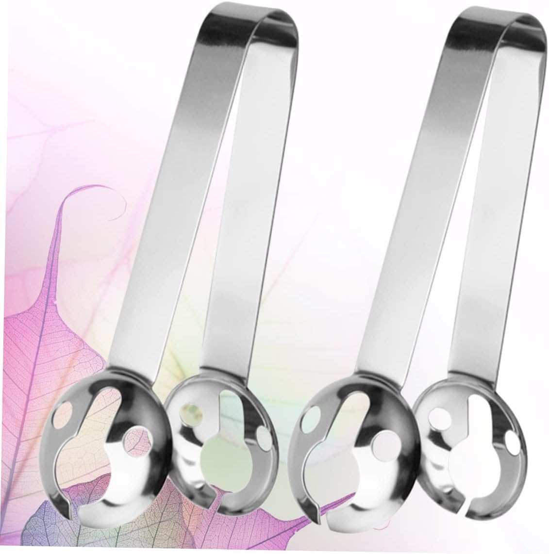Mikinona 2pcs Stainless Steel Tea Bag Holder Strainer Heat Resistant Tea Tools for Slotted Spoon Squeezer Kitchen Accessories