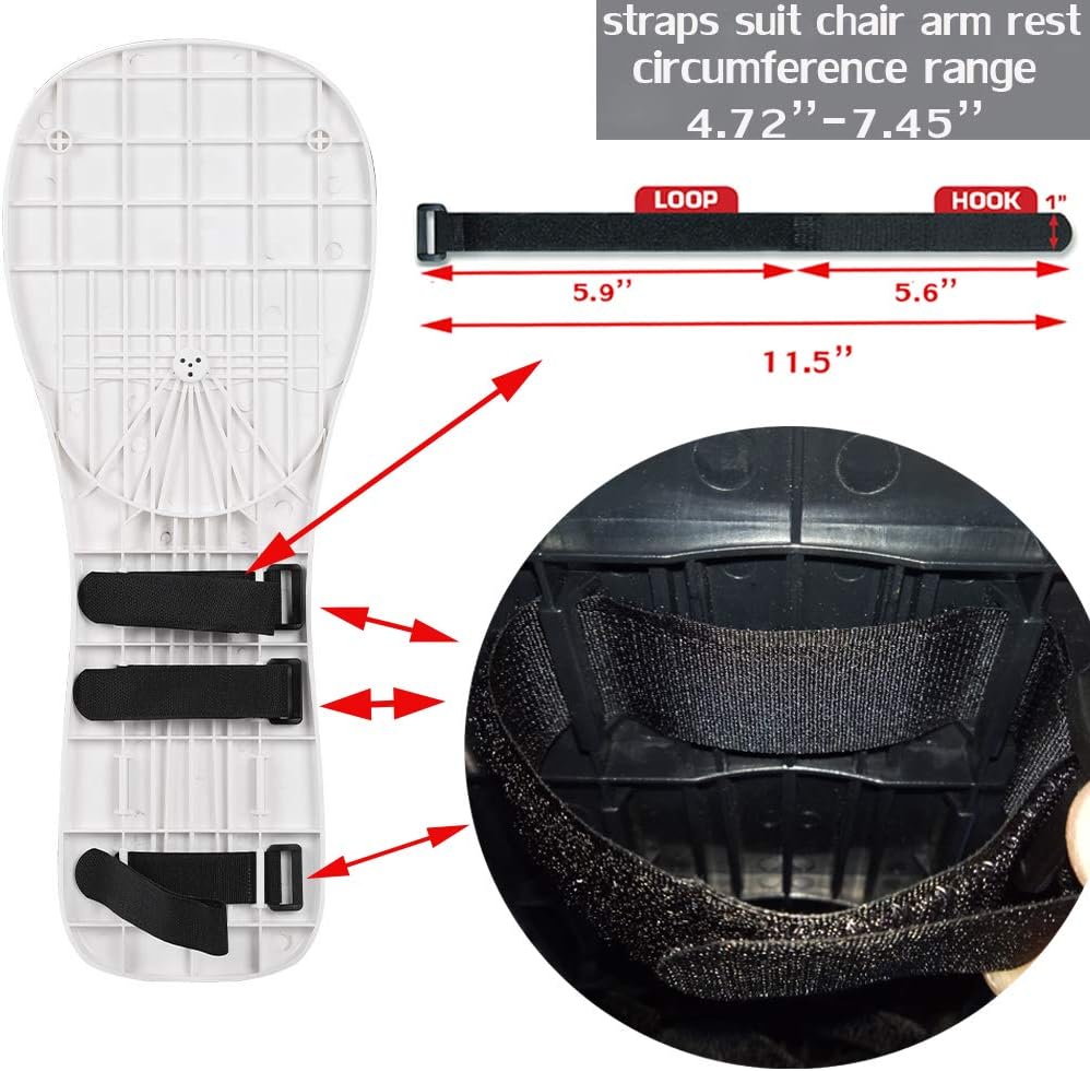 Home Office Computer Arm Rest Chair Armrest Mouse Pad Mat Wrist Support Black (Please Measure Chair arm Rest Size and Confirm Our Straps Size Before Ordering)