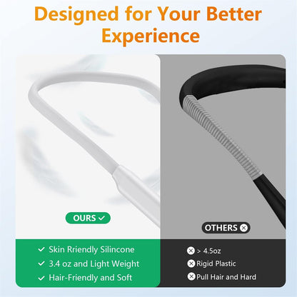 Book Light LED Neck Reading Light,Bendable Rechargeable Book Light for Reading in Bed,Eye Friendly - 3 Colors & 3 Brightness Levels Perfect for Bookworms Kids Crafts Knitting Travel (White)