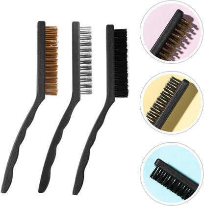 GALPADA Cooktop Cleaning Brush Set 3pcs Wire Brushes for Kitchen Range Hood and Stove Gap for Household Grease Removal and Tight Space Cleaning