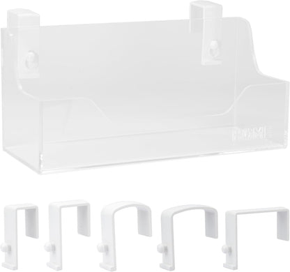 Bedside Caddy Hanging Storage Basket Little Size Plastic Beside Shelf Hang-on Storage Organizer for Collage Dorm Bunk Bed,Changing Table - Bedroom Essentials for Phone,Mini Speaker,Tissues (White)