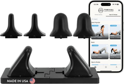 Arch Back Stretcher, Psoas Muscle Release Tool, Carbon Black | Fully Adjustable, Thrival App Compatible, Trigger Point Relief