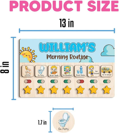 Wooden Chore Chart for Kids, Wooden Daily Routine Chart for Kids, Visual Schedule for Kids, Chore Reward Chart, Bedtime Morning Routine Chart for Toddlers