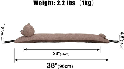 Under Door Draft Stopper Decorative Wind Stopper 36 inch for Door & Window, Weighted Animal Air Draft Stopper for Bottom of Door with Hanging Loops - Brown Dog