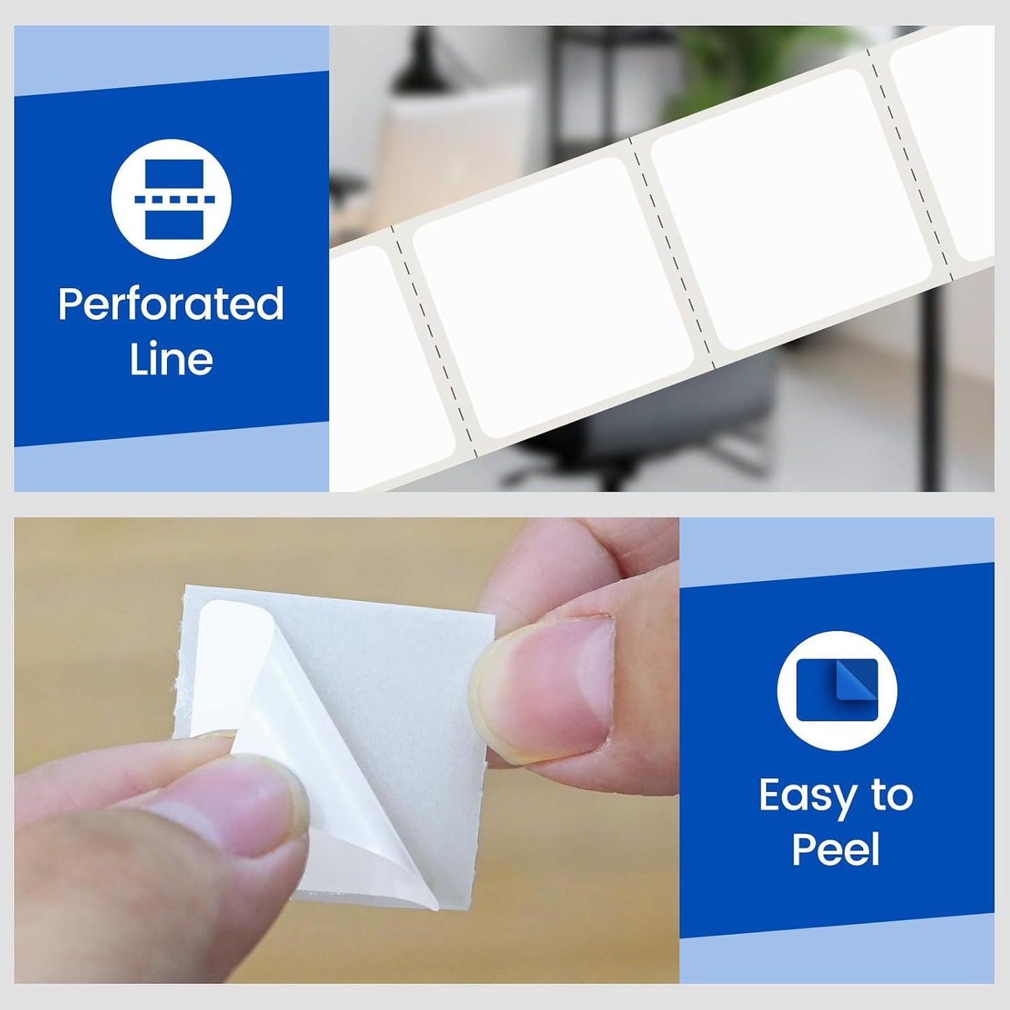 L LIKED 2" x 1" Thermal Labels, Blank Removable Labels with No Residue, Water and Oil Resistant, Use for Both Home and Office (1 Roll, 1300 Labels)