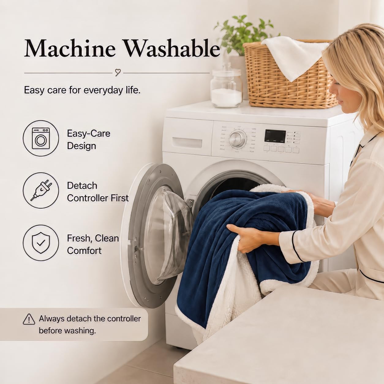 Electric Heated Blanket Full Size 72"x84" – Light Gray | ETL for Safe Overnight, 4 Heat Settings & 10H Auto Off, Dual-Sided Microplush Sherpa for Home Night, Machine washable