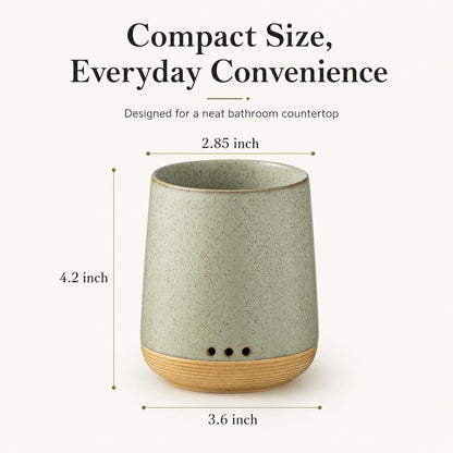 LYEOBOH Ceramic Toothbrush Cup, Cute Toothbrush Holder with Drainage White | Farmhouse Toothbrush Container, Countertop Toothbrush Organizer, Toothbrush Storage for Bathroom Vanity & Countertop