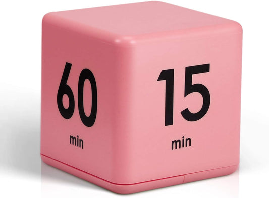 Weewooday Cube Timer, Gravity Sensor Flip Timer for ADHD, Pink