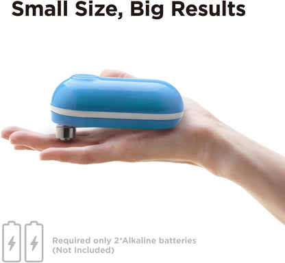 Kitchen Mama Mini Electric Can Opener Smooth Edge, White | Opens Can with One Press, Ultra-Compact Portable, Hands-Free Cordless, Safe for Seniors with Arthritis