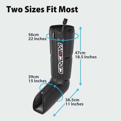CINCOM Air Compression Boots for Circulation, Leg and Foot Massager Boots | Sequential Leg Recovery System with 3 Modes 3 Levels Intensities for Athletes, Leg Compression Zipper Design for Easier Wear