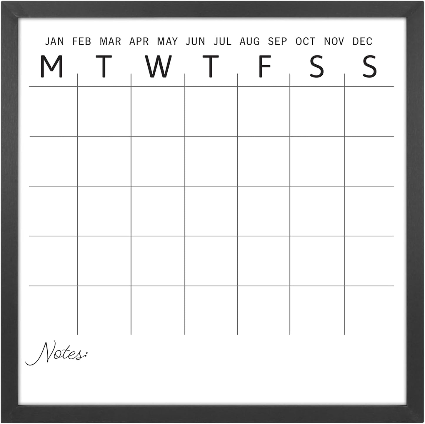 MCS Dry Erase Weekly Meal Planner Black Framed Calander Whiteboard, 11x24 | Dry Erase Weekly Meal Planner Black Framed Calander Whiteboard Frame, 11x24 Inch